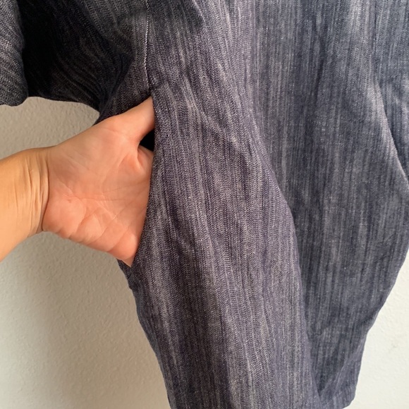 AMY KUSCHEL BLUE CHAMBRAY WEDGE DRESS- SZ Small - Picture 8 of 9